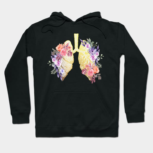 Floral Lungs Anatomy Hoodie by Bluepress